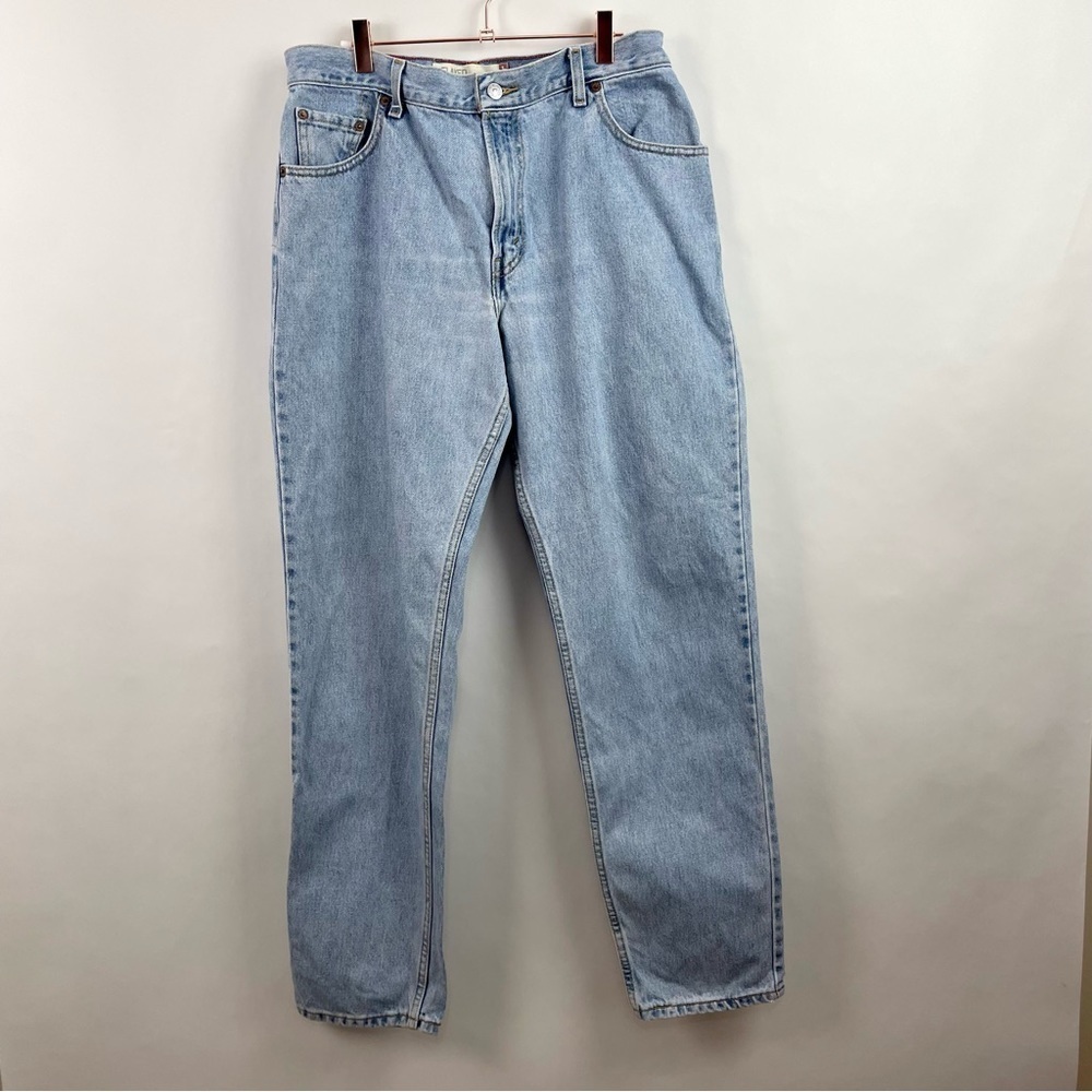 Levi’s 550 High Rise Relaxed Tapered Jeans 100% Rigid Cotton Light Wash Size 14L